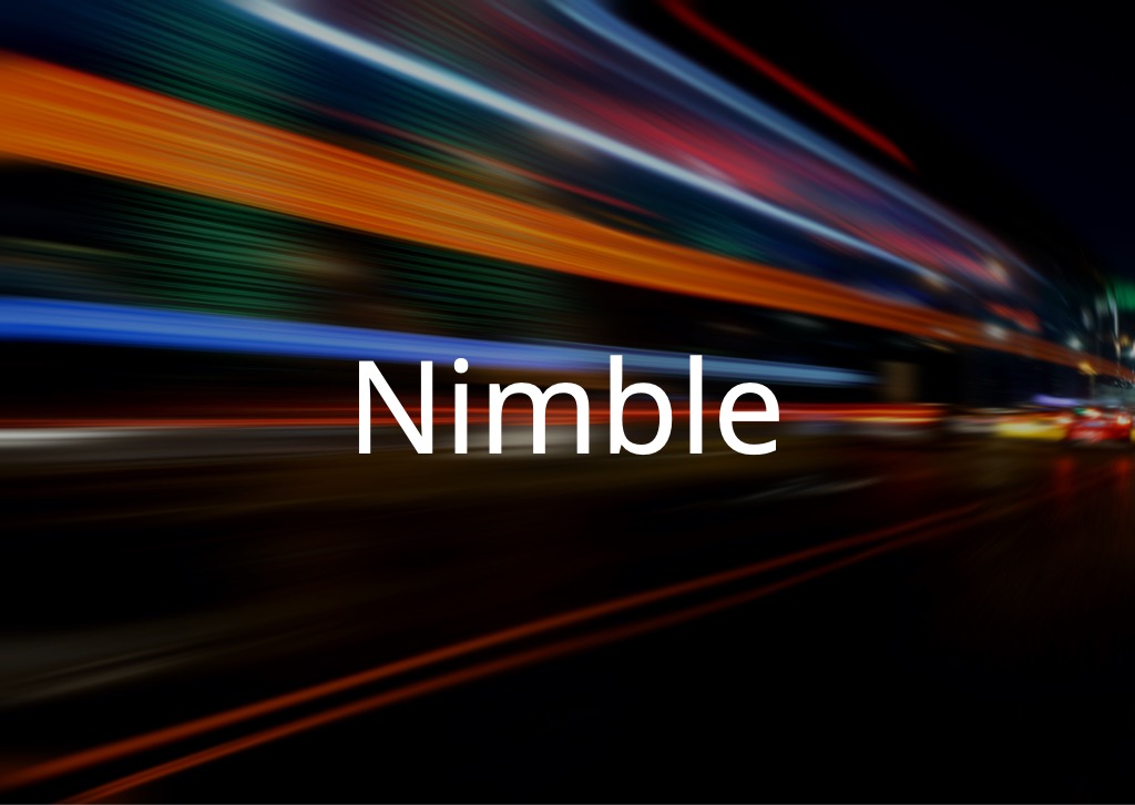 Motion background with NIMBLE word